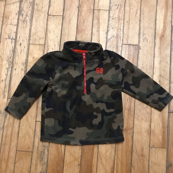 5/20$ George camo 1/3 zip up pull over fleece sweatshirt 18-24 months